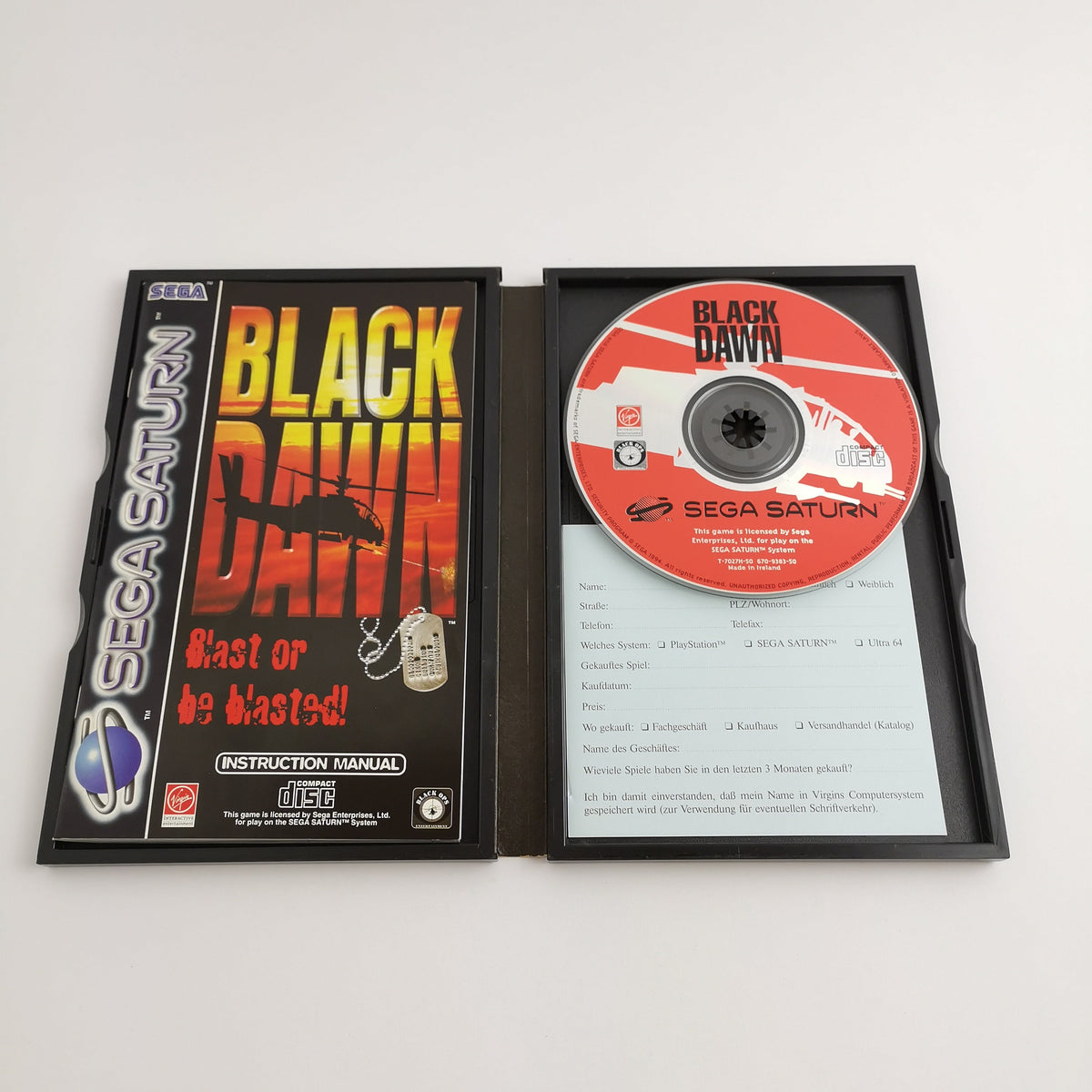 Sega Saturn Spiel – Black Dawn Blast OVP PAL