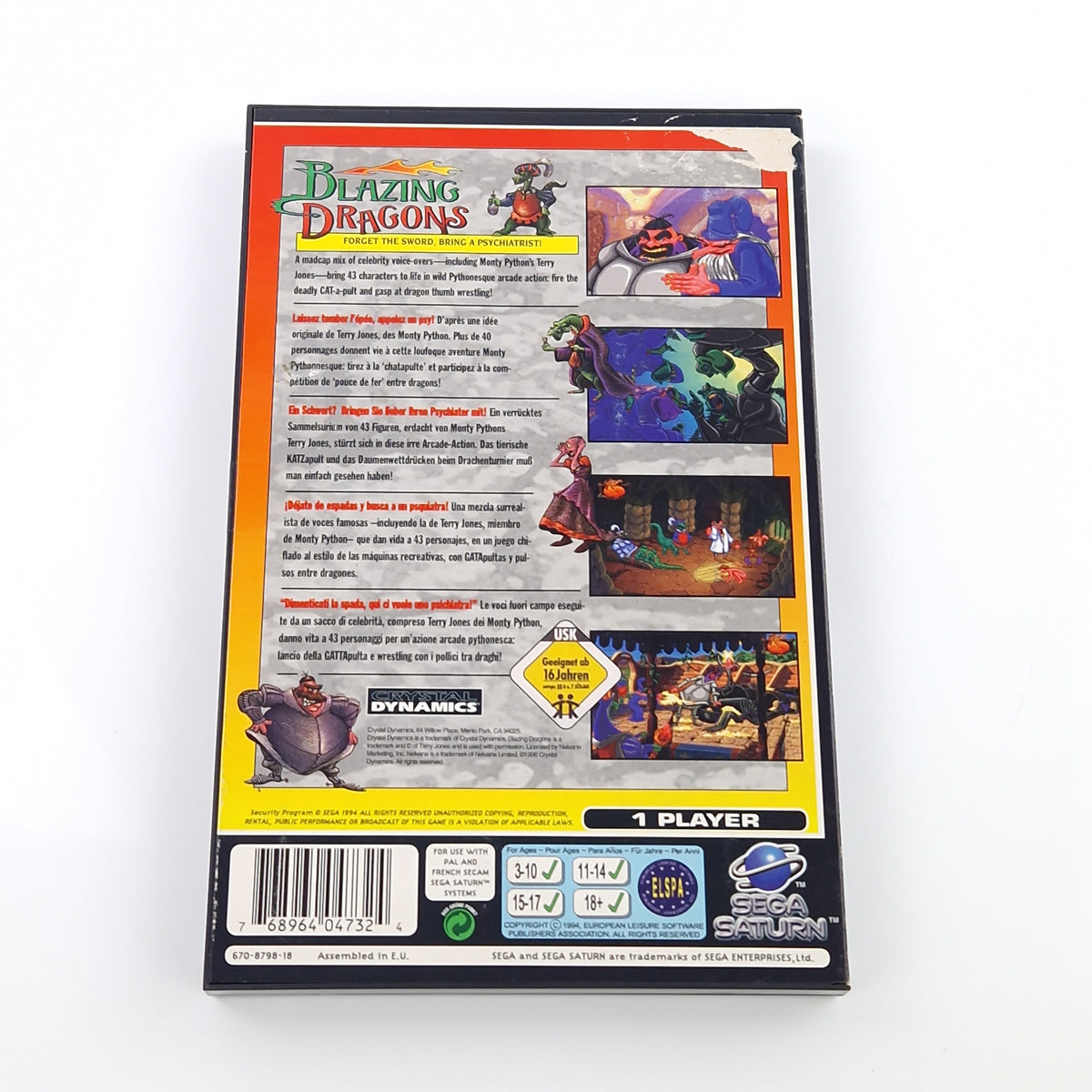 Sega Saturn Spiel – Blazing Dragons OVP PAL