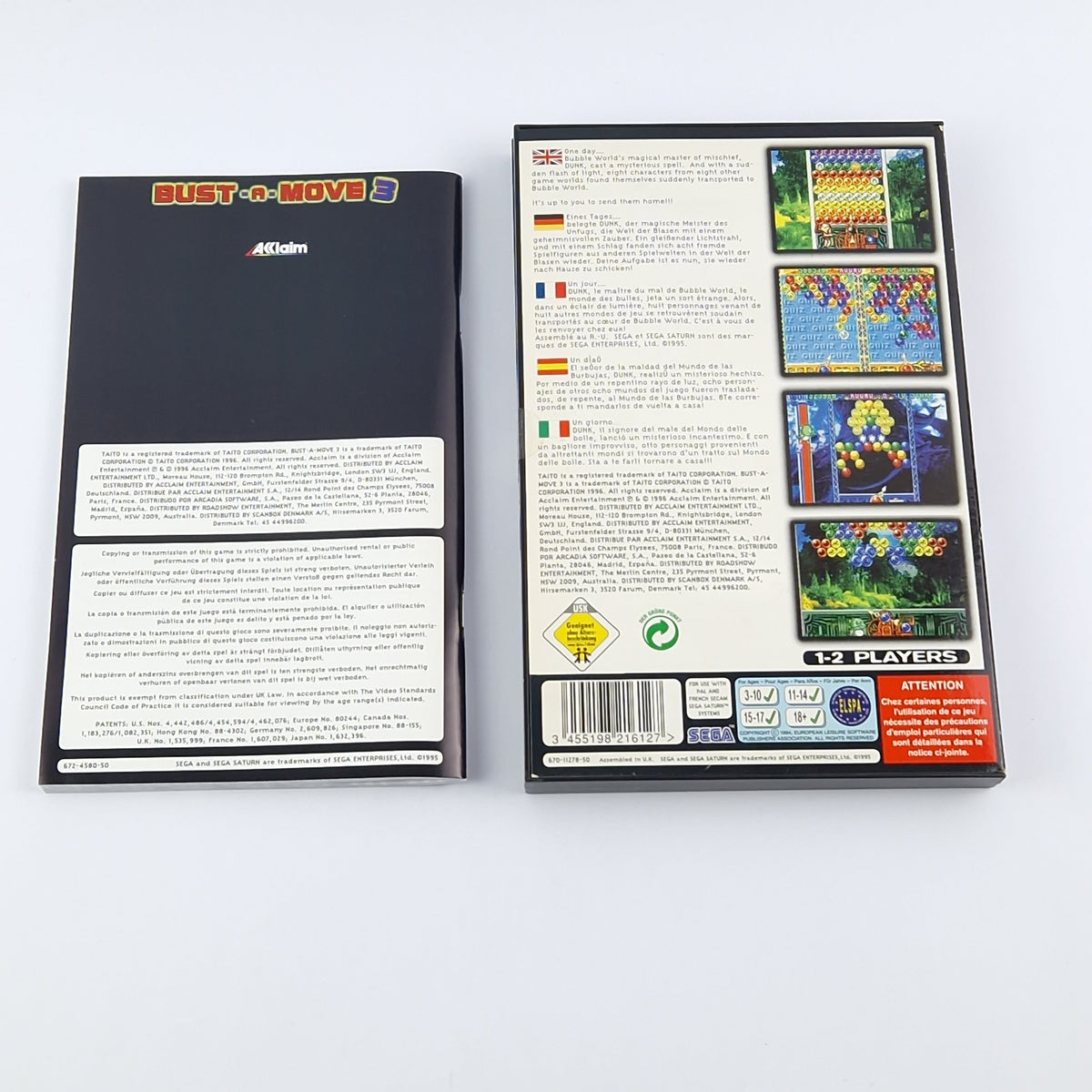 Sega Saturn Spiel – Bust-A-Move 3 OVP PAL