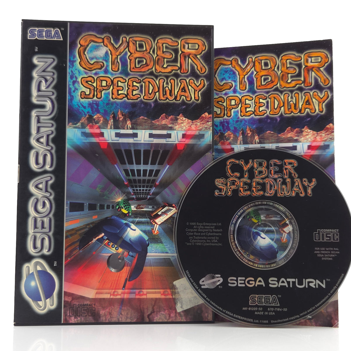 Sega Saturn Spiel: Cyber Speedway - OVP Anleitung CD-ROM (PAL EUR)