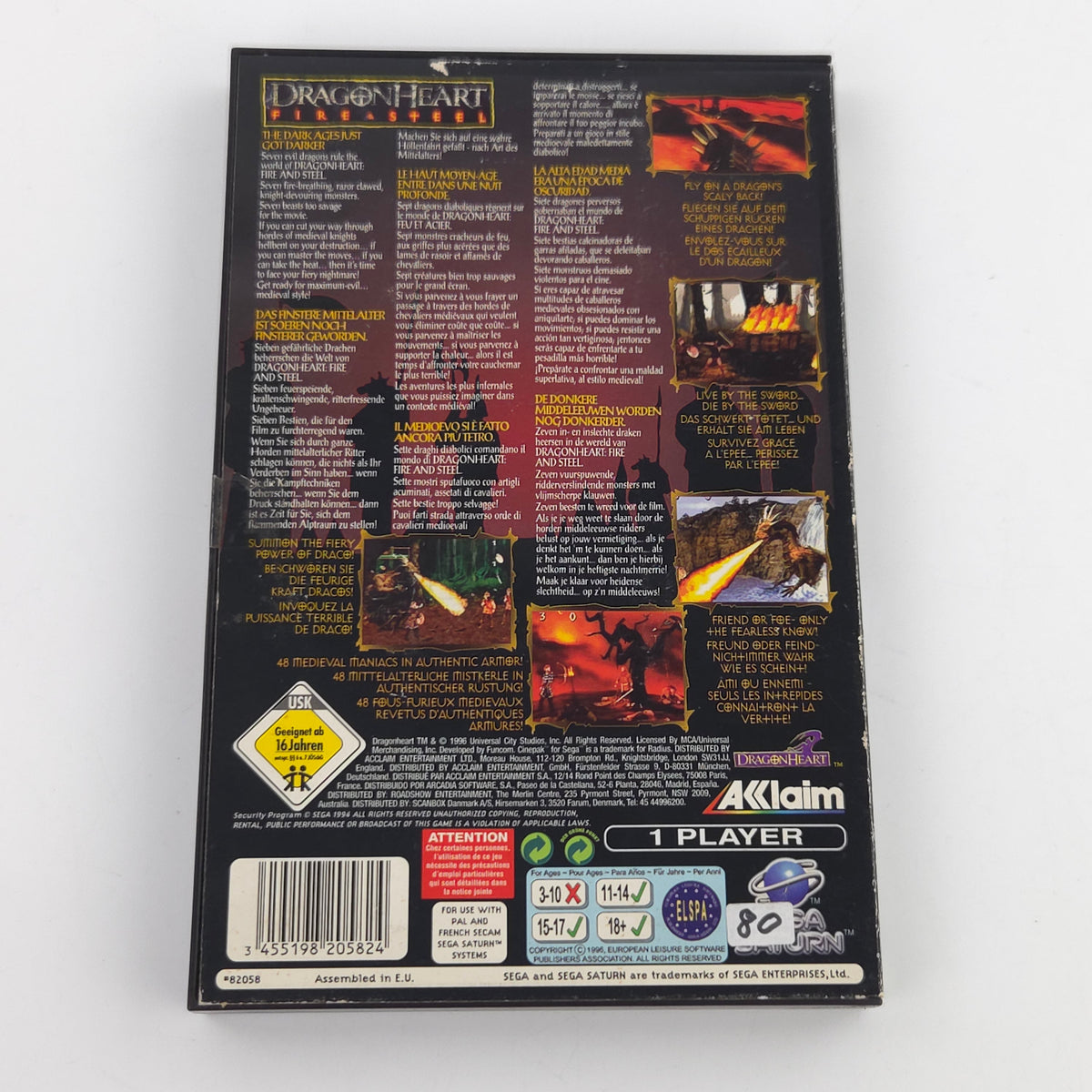 Sega Saturn Spiel Dragon Heart Fire Steel OVP PAL EUR