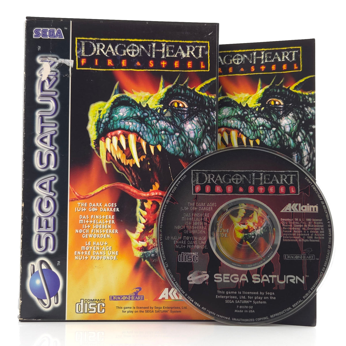 Sega Saturn Spiel Dragon Heart Fire Steel OVP PAL EUR