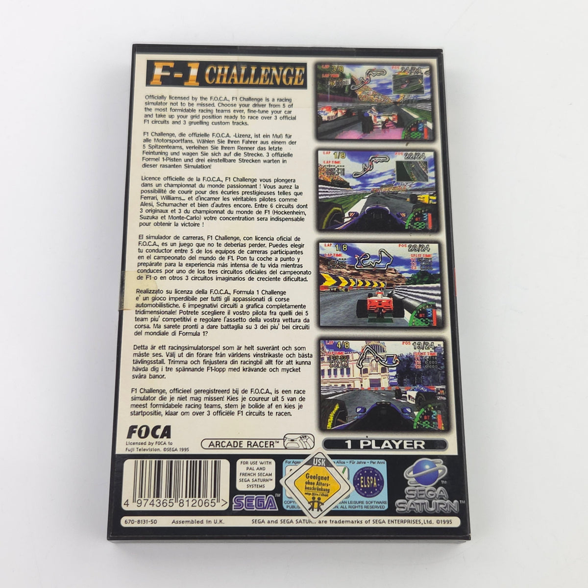 Sega Saturn Spiel F1 Challenge OVP Anleitung PAL EUR