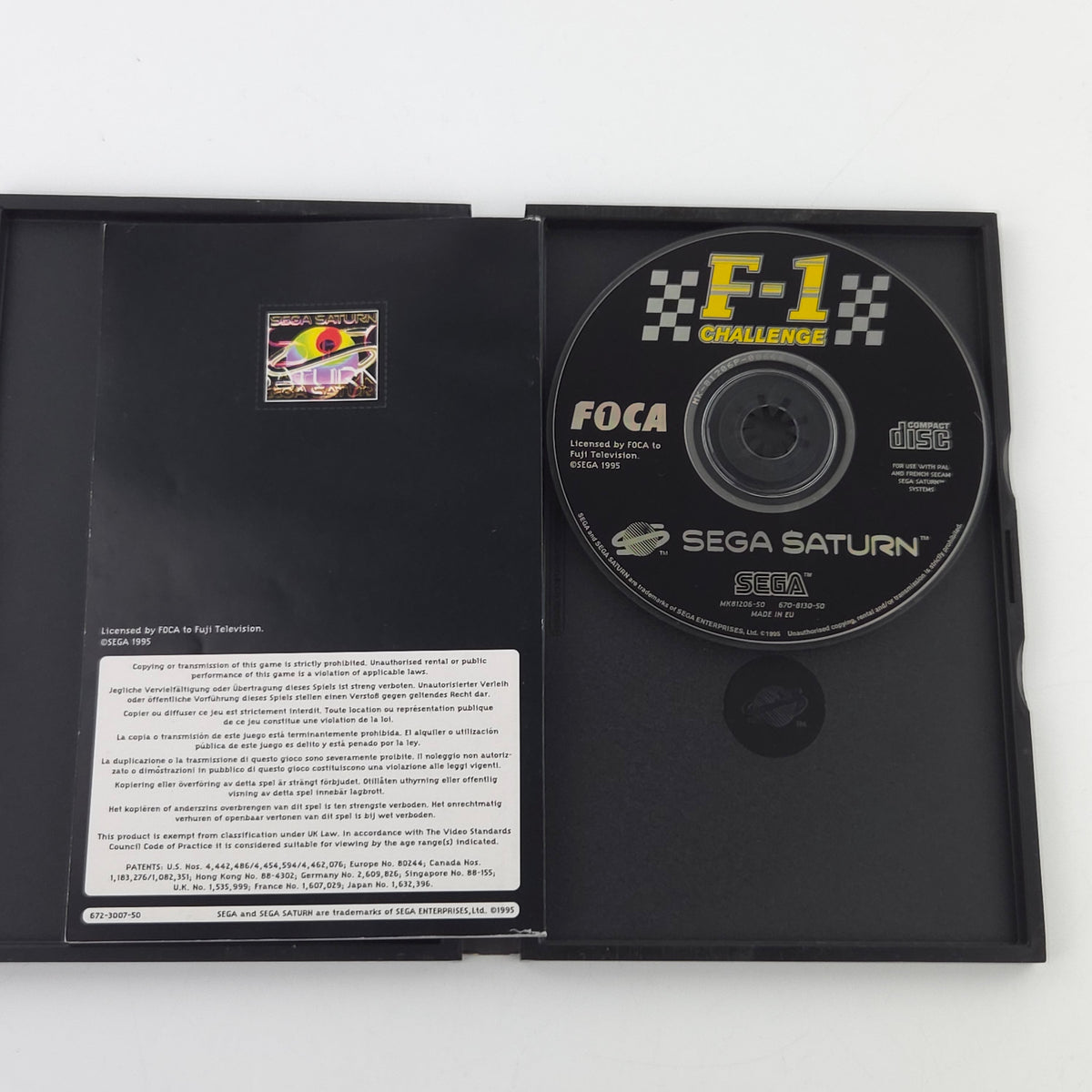 Sega Saturn Spiel F1 Challenge OVP Anleitung PAL EUR