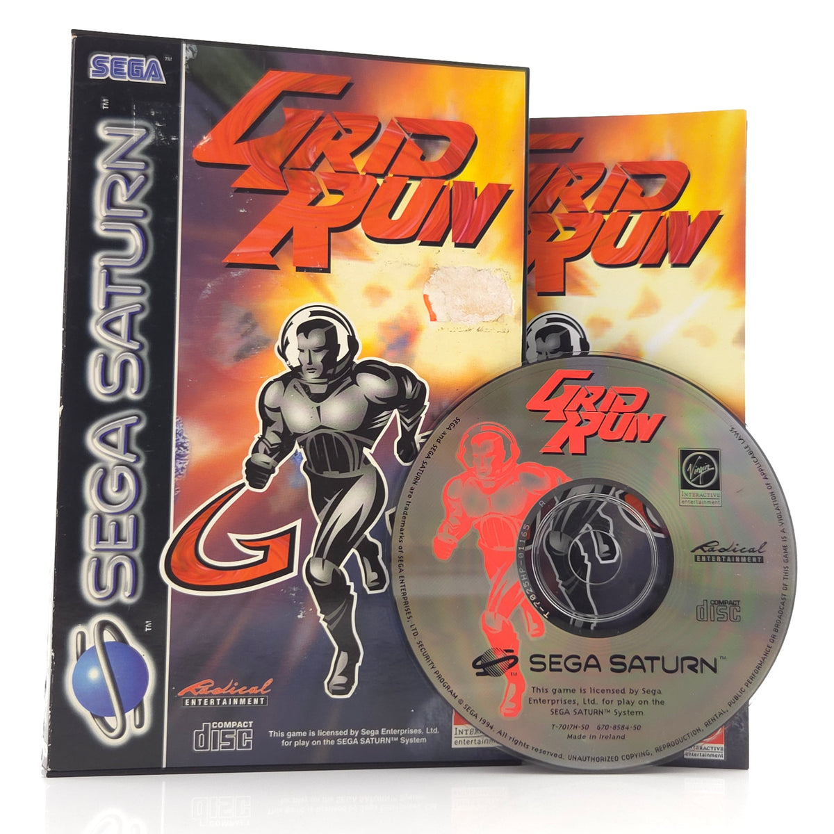 Sega Saturn Spiel Grid Run OVP Anleitung PAL Virgin
