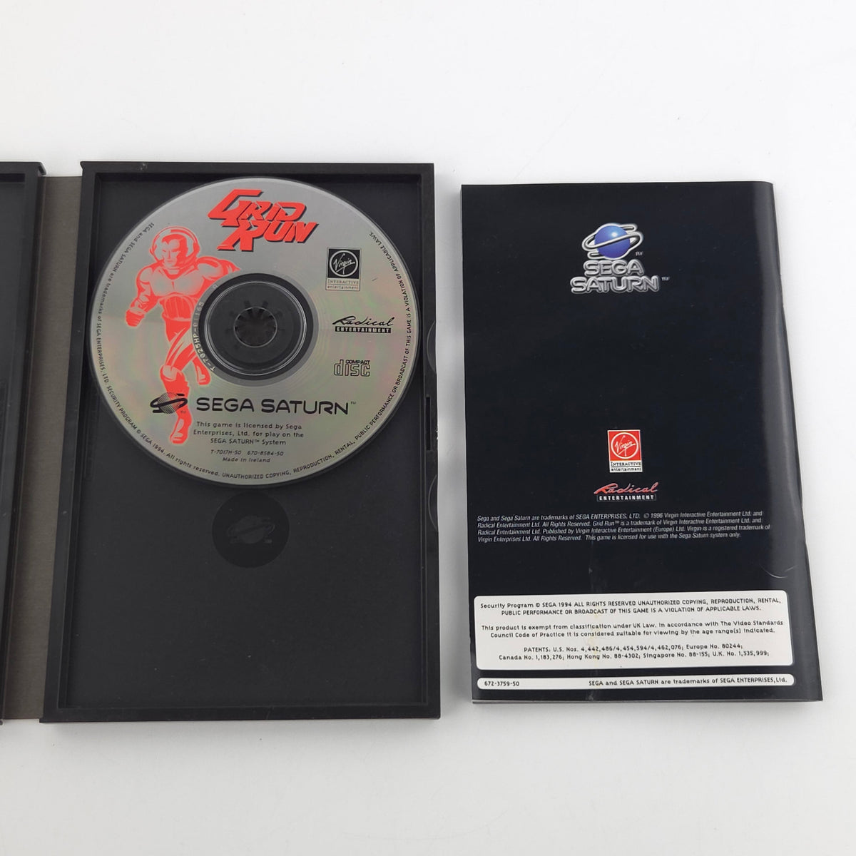 Sega Saturn Spiel Grid Run OVP Anleitung PAL Virgin