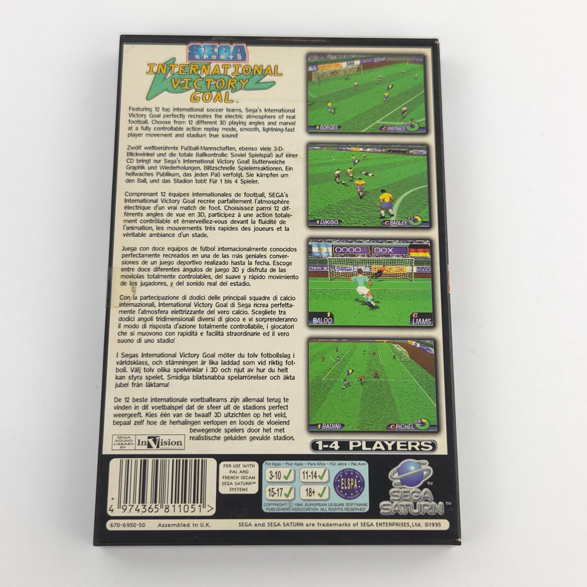 Sega Saturn Spiel International Victory Goal OVP PAL EUR