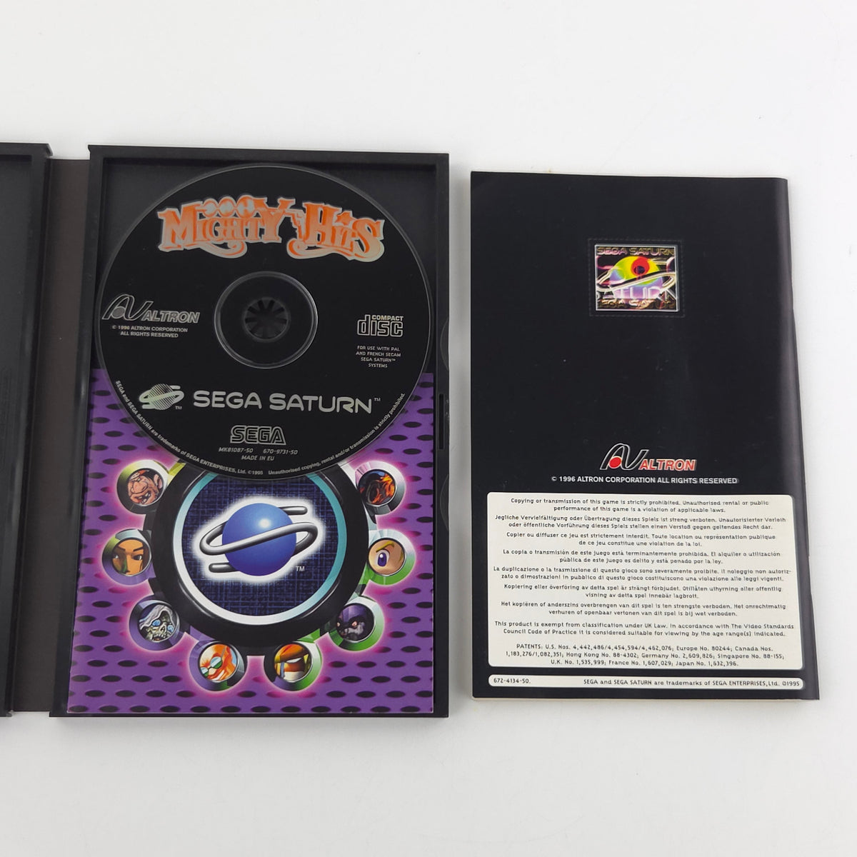 Sega Saturn Spiel Mighty Hits OVP PAL CD ROM EUR