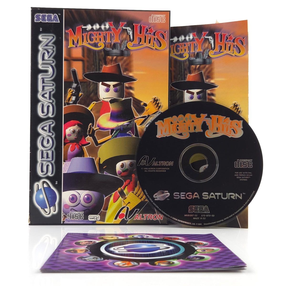 Sega Saturn Spiel Mighty Hits OVP PAL CD ROM EUR