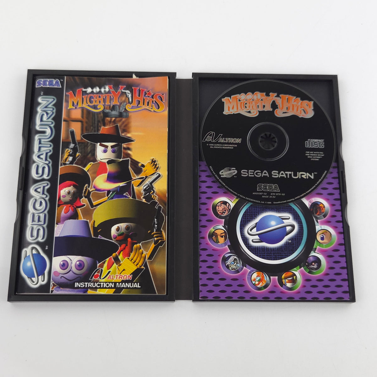 Sega Saturn Spiel Mighty Hits OVP PAL CD ROM EUR