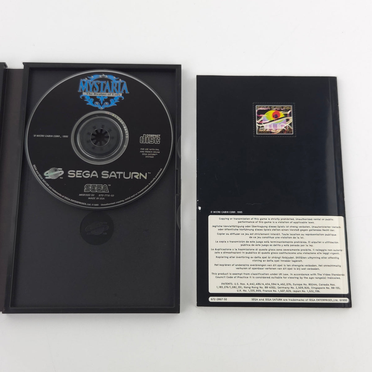 Sega Saturn Spiel Mystaria Realms of Lore OVP PAL EUR
