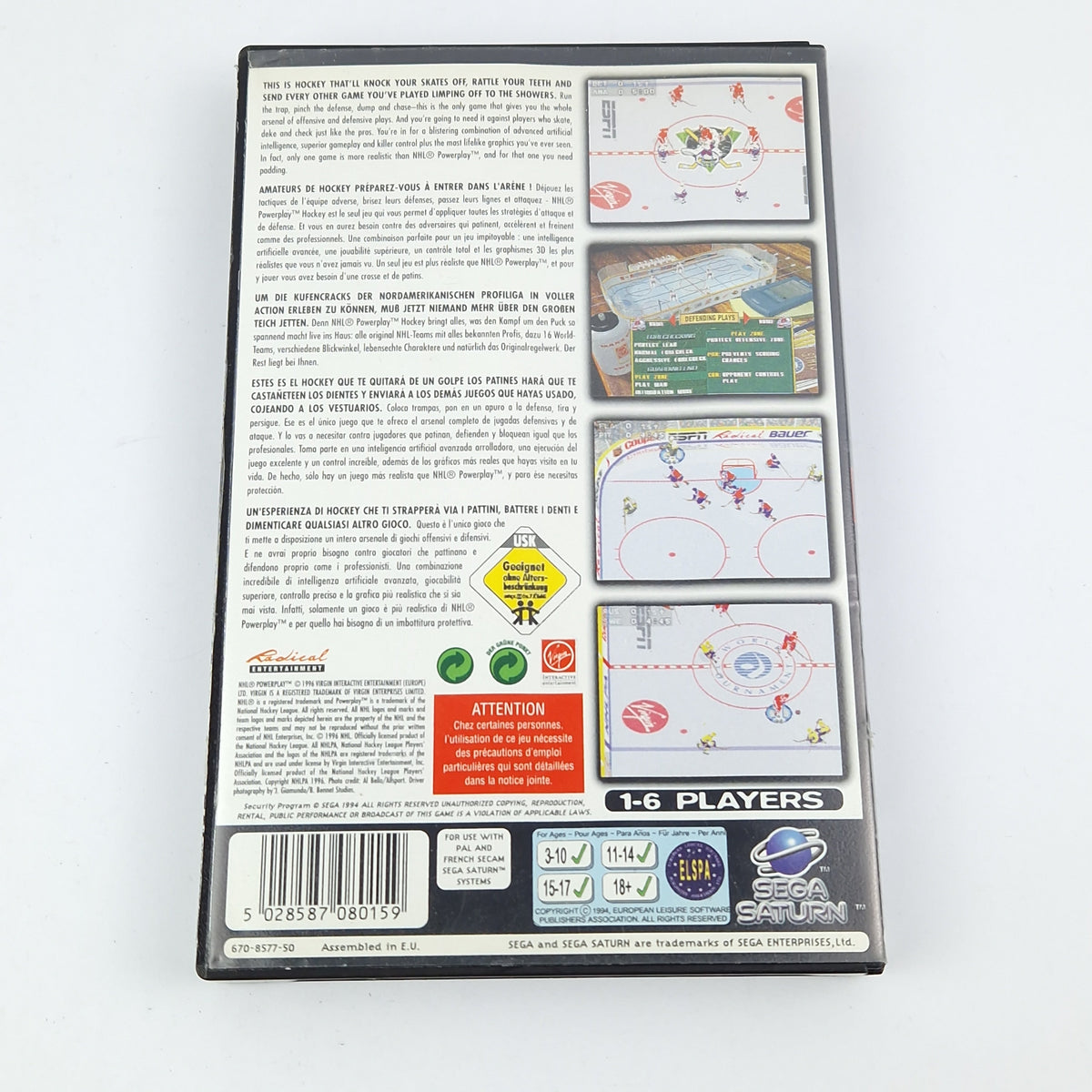 Sega Saturn Spiel – NHL Powerplay (PAL OVP CIB)