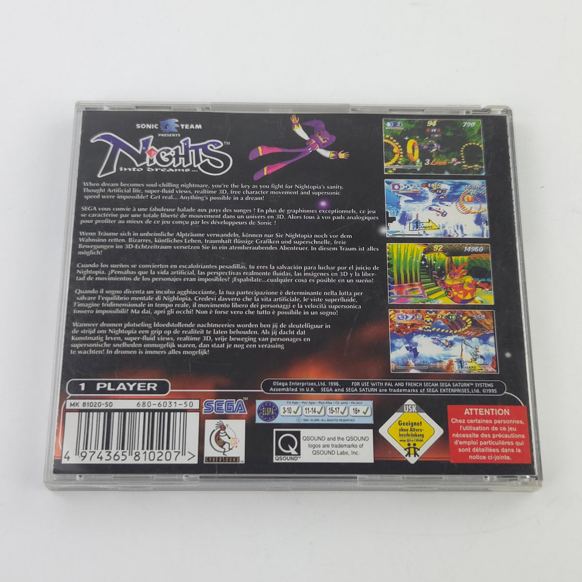 Sega Saturn Spiel: Nights into Dreams - CD-Rom + Anleitung (PAL EUR)