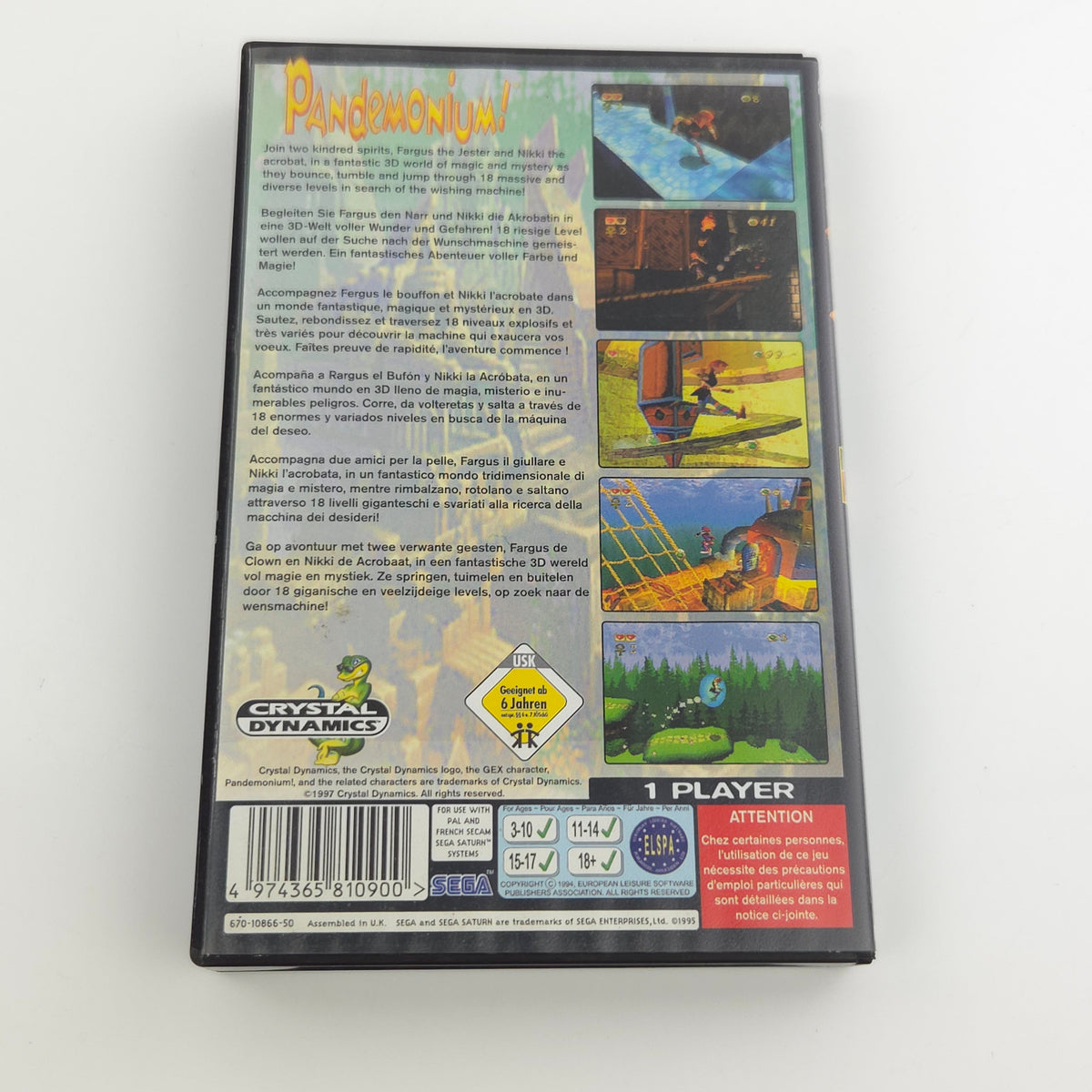 Sega Saturn Spiel – Pandemonium OVP PAL
