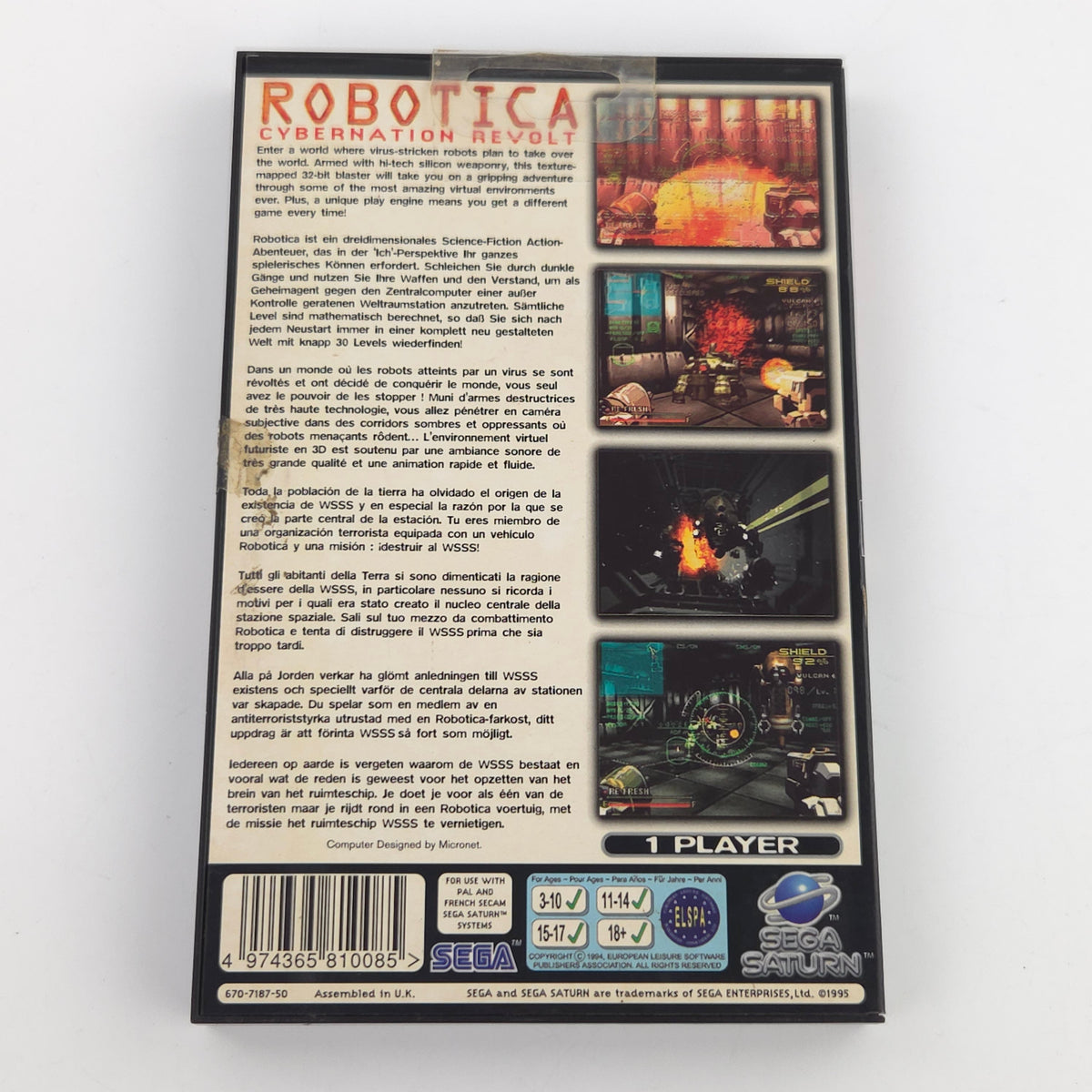 Sega Saturn Spiel Robotica Cybernation Revolt OVP PAL