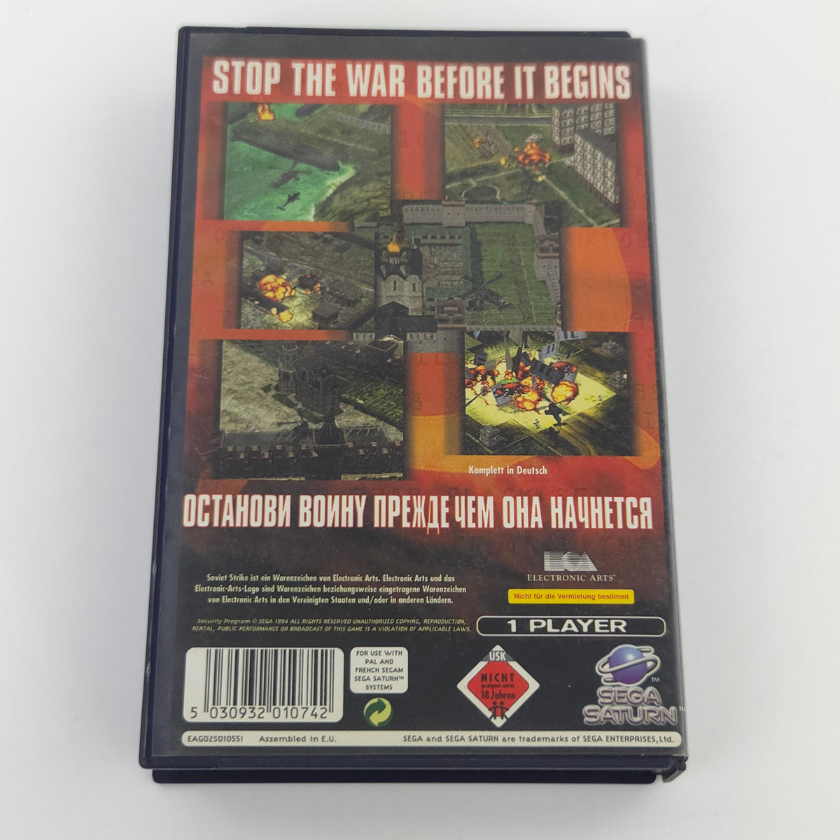 Sega Saturn Spiel Soviet Strike OVP PAL Electronic Arts