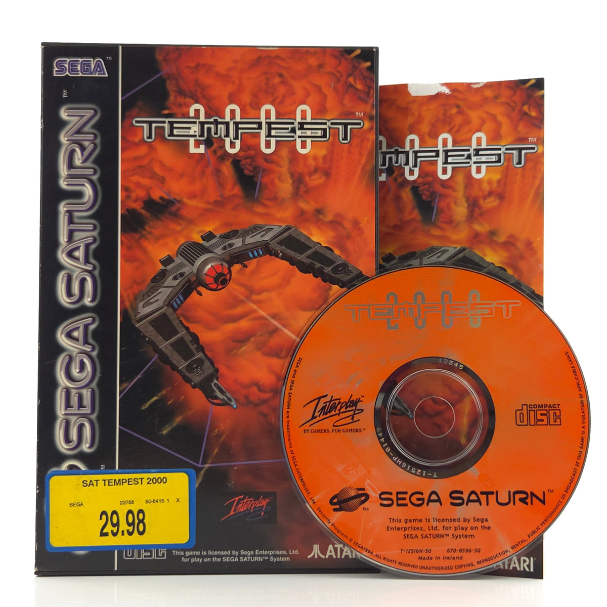 Sega Saturn Spiel – Tempest PAL mit Anleitung OVP