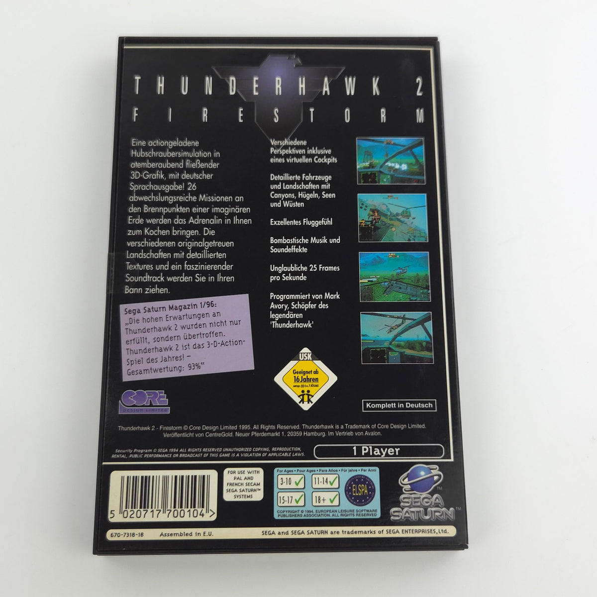 Sega Saturn Spiel – Thunderhawk 2 Firestorm OVP PAL