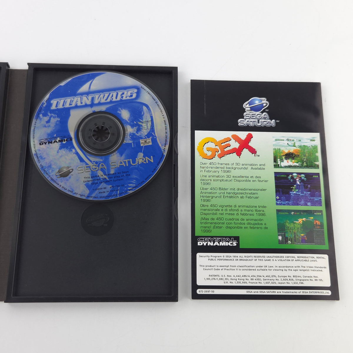 Sega Saturn Spiel Titan Wars OVP PAL Crystal Dynamics