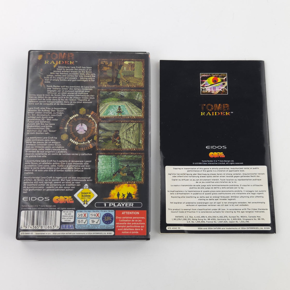 Sega Saturn Spiel Tomb Raider OVP PAL