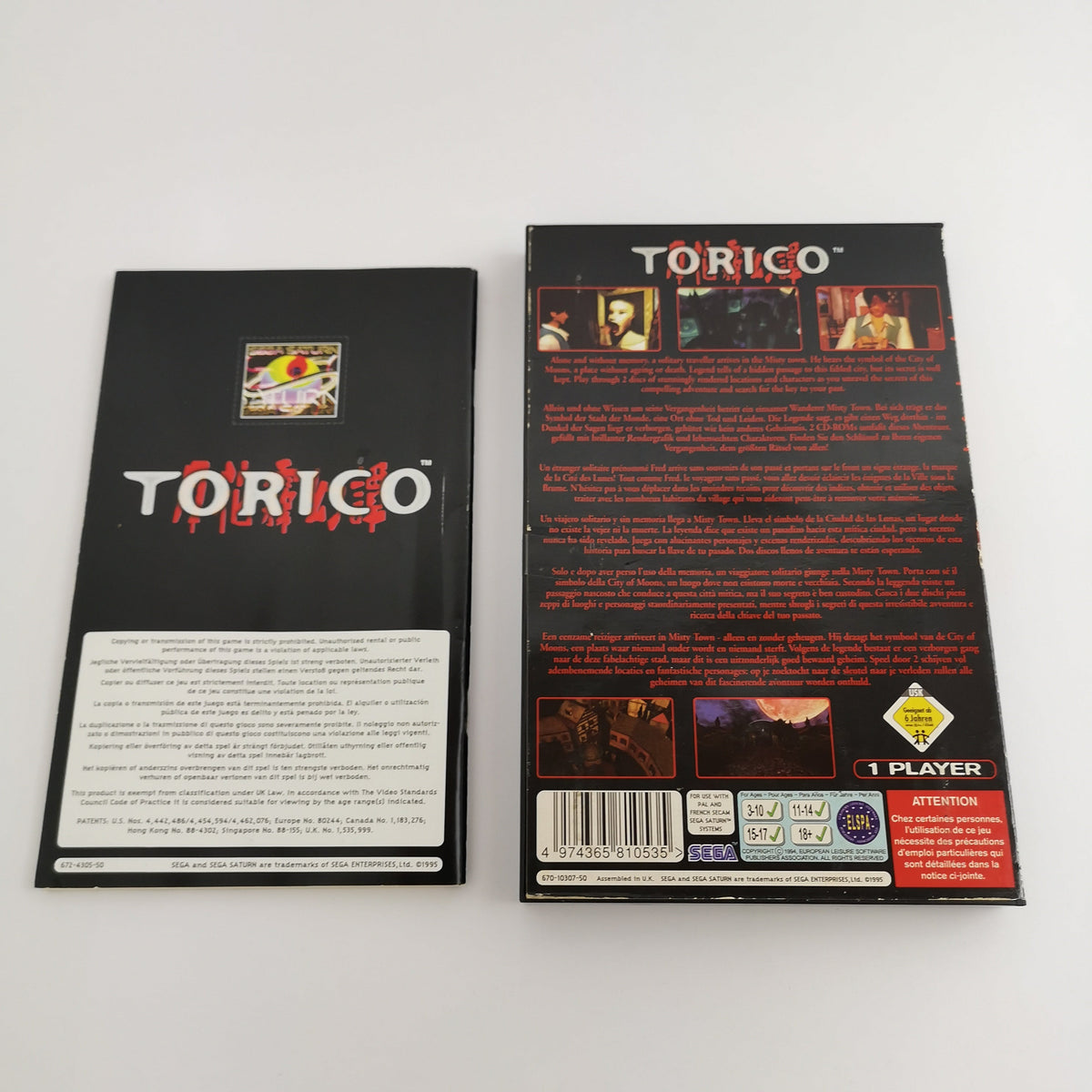 Sega Saturn Spiel – Torico OVP Anleitung PAL Version