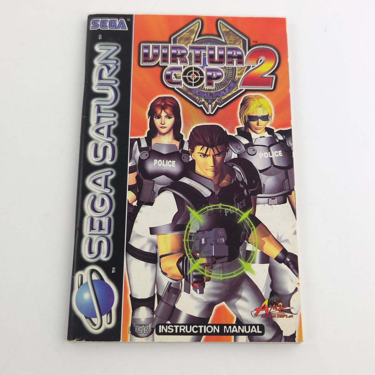 Sega Saturn Spiel Virtua Cop 2 CD Anleitung PAL EUR USK18