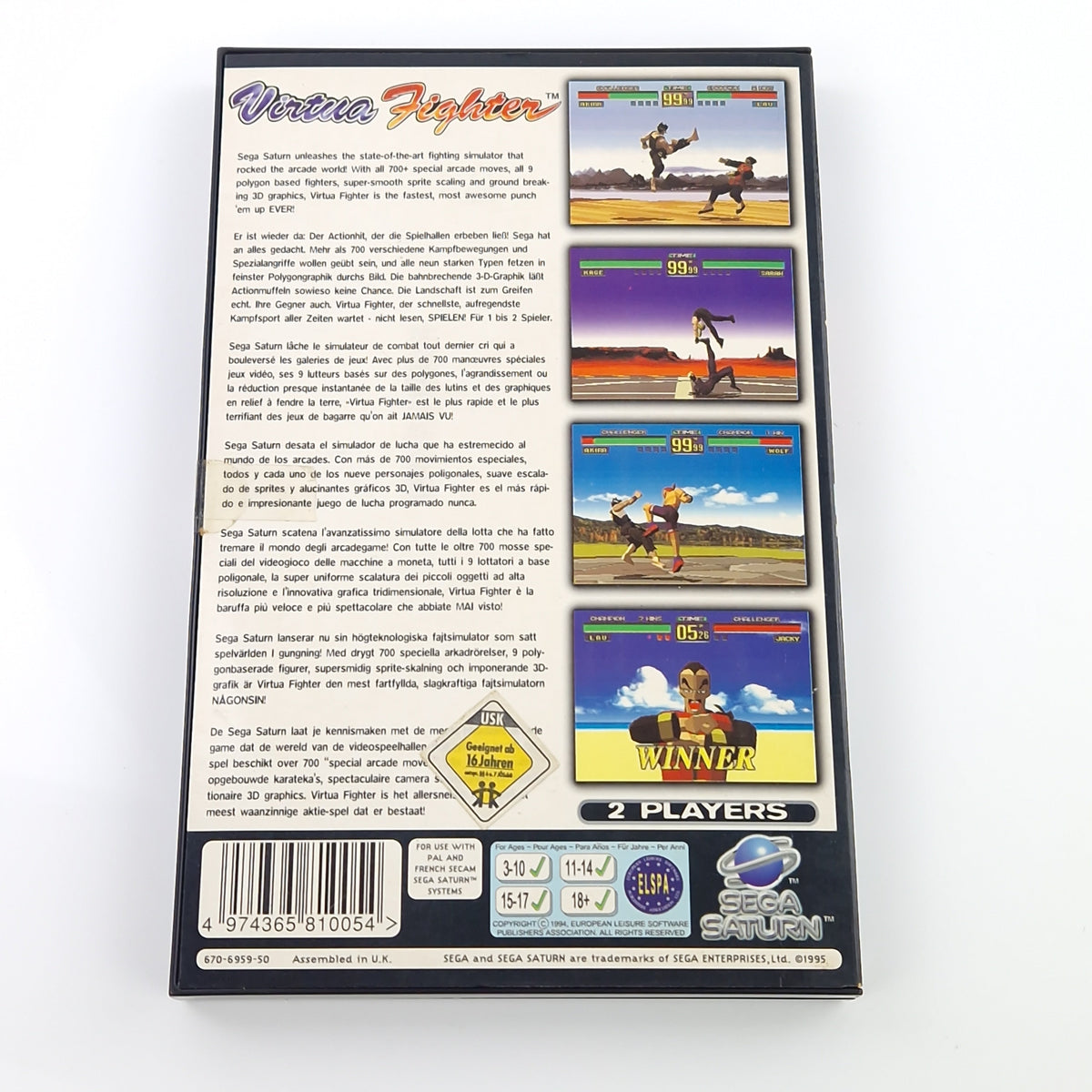 Sega Saturn Spiel – Virtua Fighter OVP PAL Beat em Up