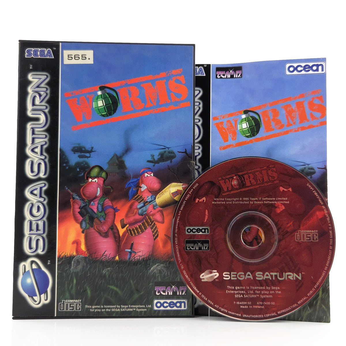 Sega Saturn Spiel Worms OVP Anleitung PAL EUR Ocean