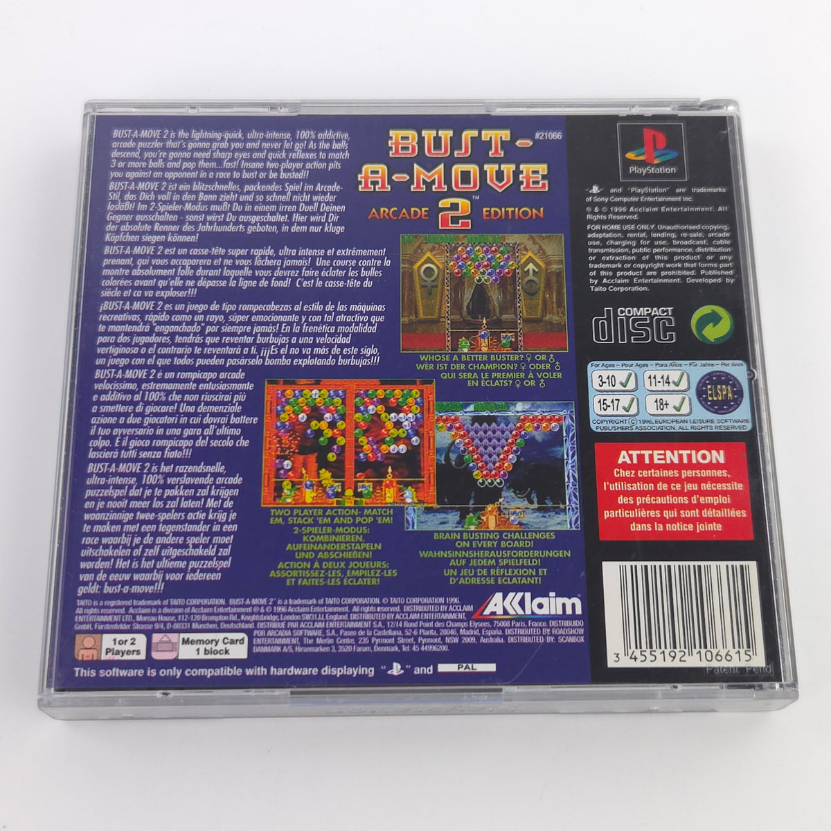 Playstation Spiel Bust-A-Move 2 Arcade Edition PS1 OVP PAL