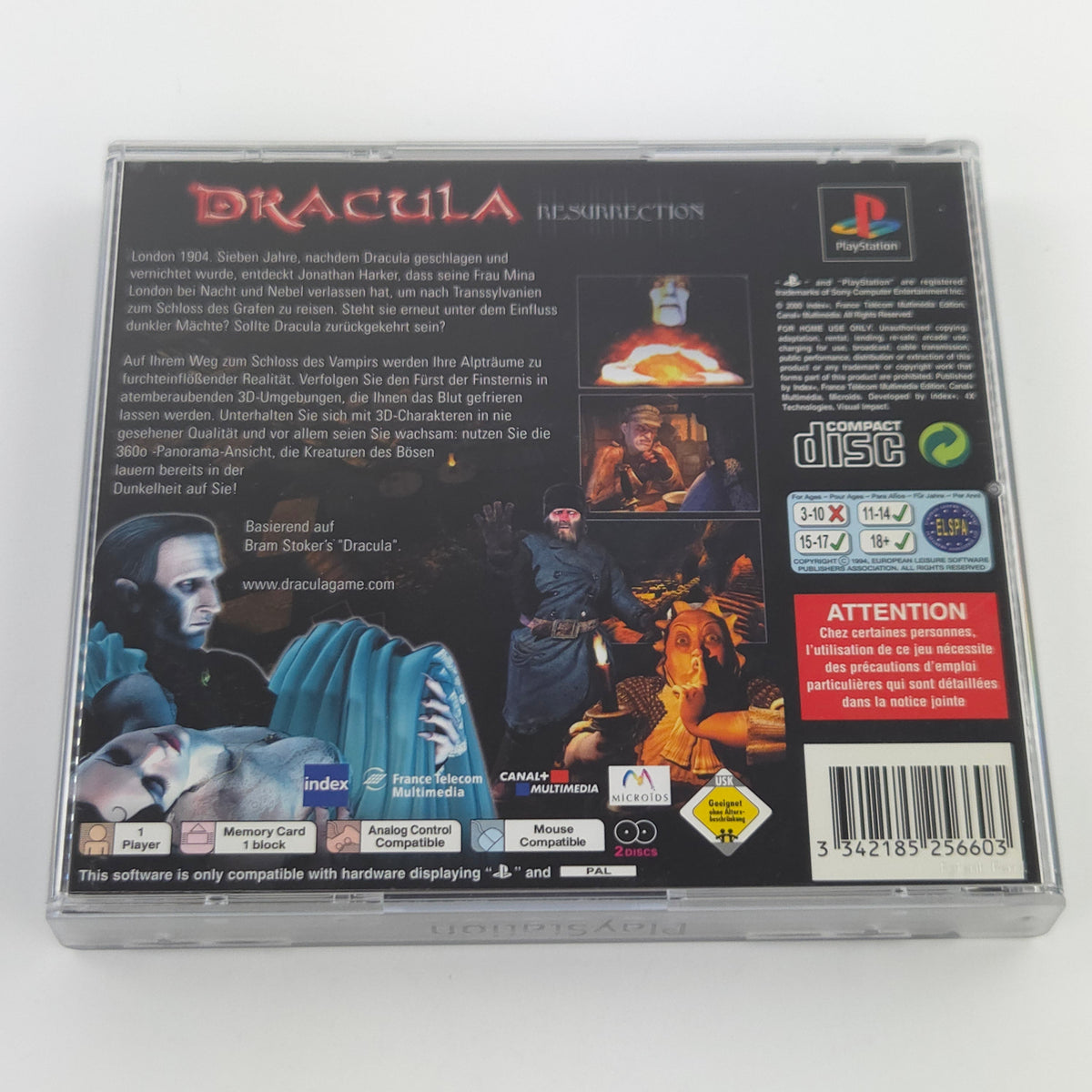 Playstation 1 Spiel Dracula Resurrection PS1 OVP PAL DE