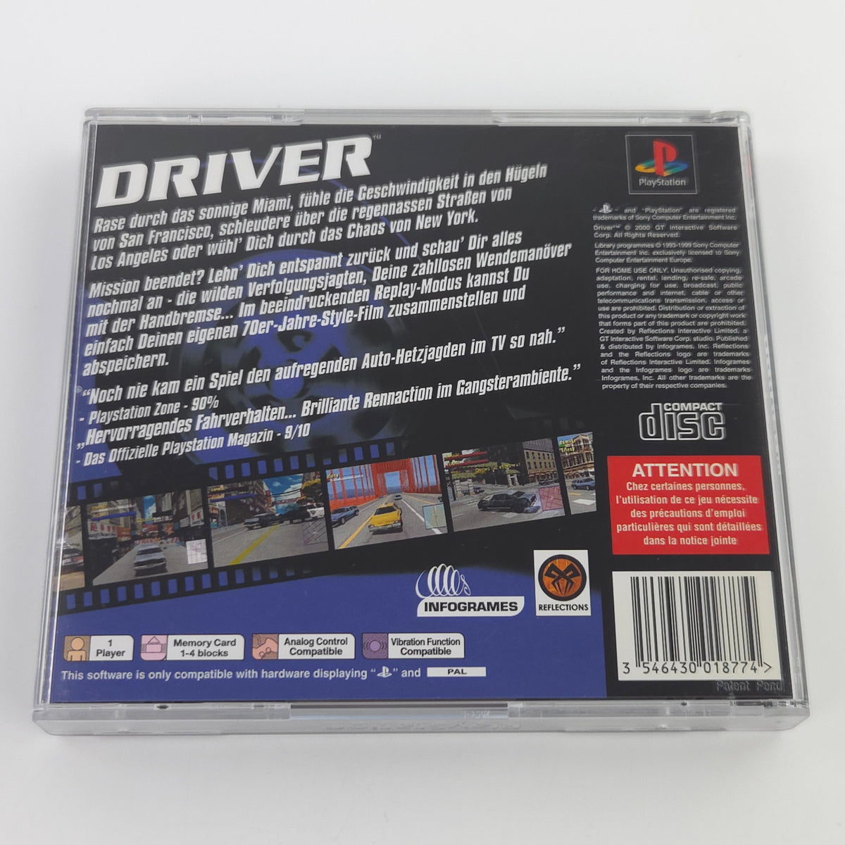 Sony Playstation 1 Spiel Driver PS1 OVP Infogrames PAL DE
