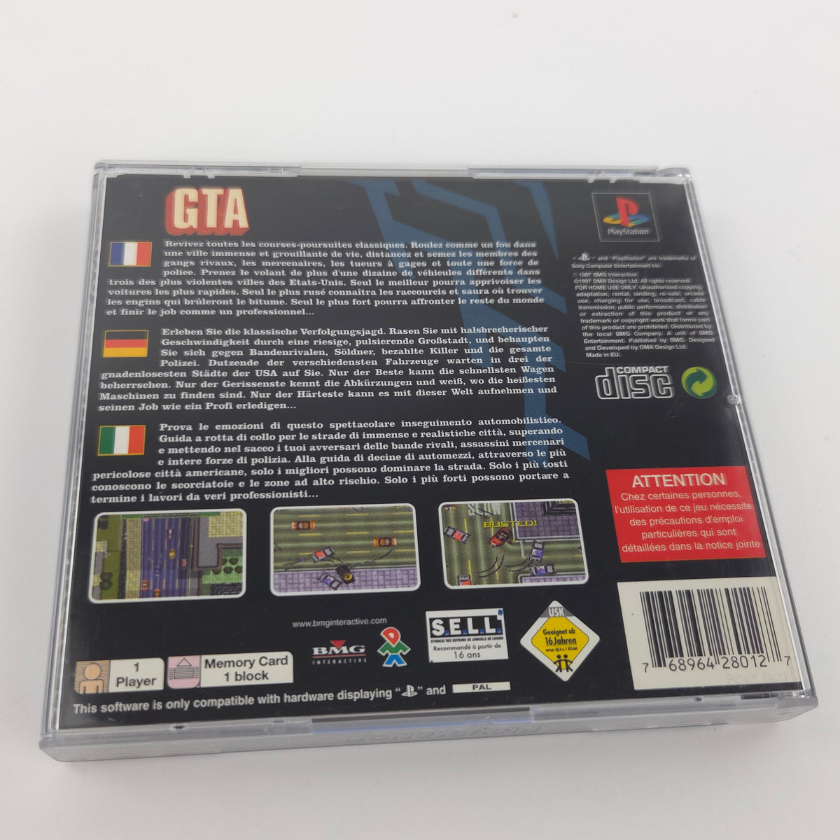 Playstation 1 Spiel GTA Grand Theft Auto PS1 2x Poster OVP
