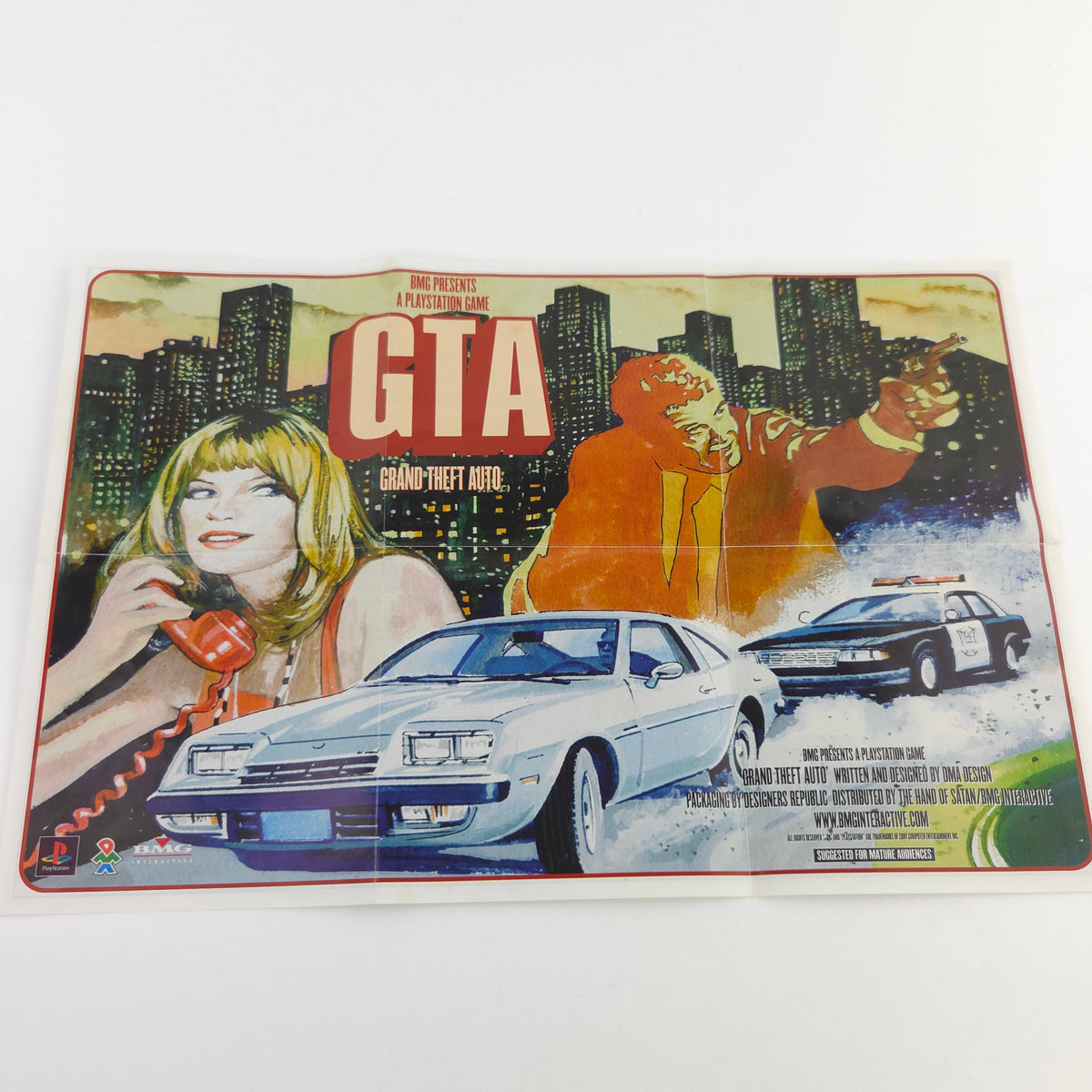 Playstation 1 Spiel GTA Grand Theft Auto PS1 2x Poster OVP