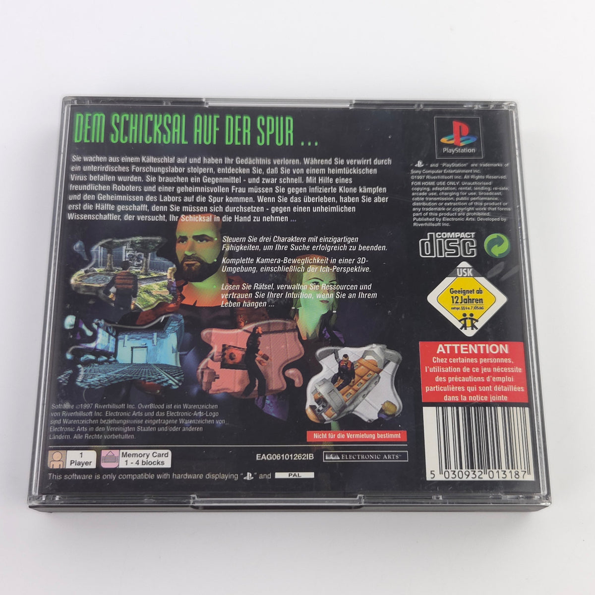 Playstation 1 Spiel – Over Blood 3D Sci-Fi Adventure (PAL)