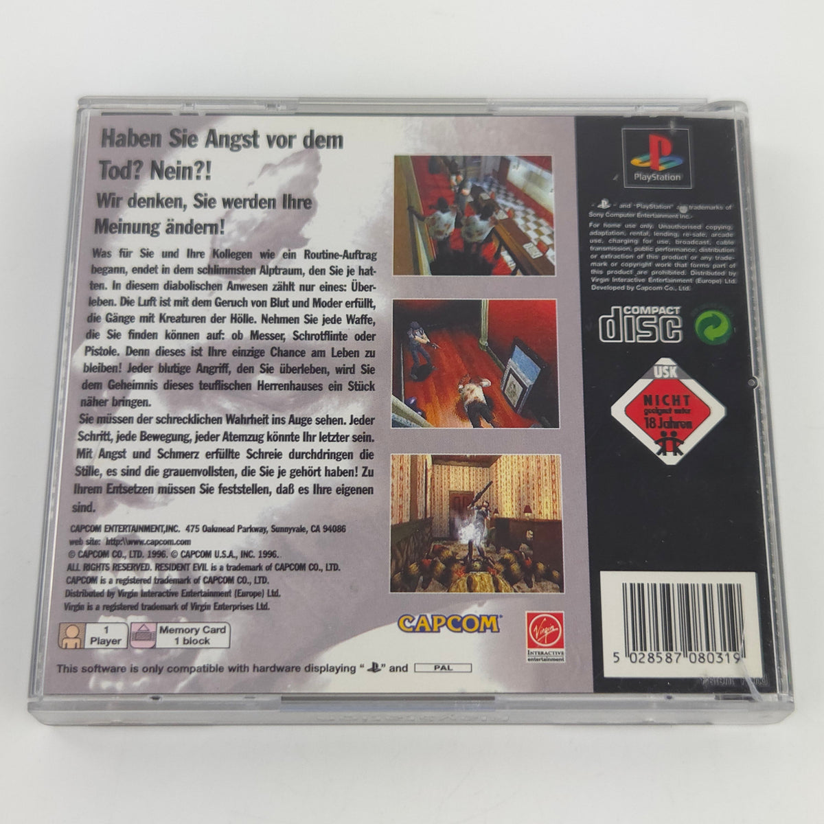 Playstation 1 Spiel Resident Evil PS1 OVP PAL DE USK18