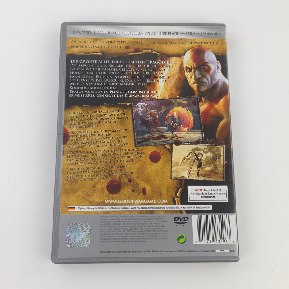 Playstation 2 Spiel God of War Platinum OVP PAL DE USK18