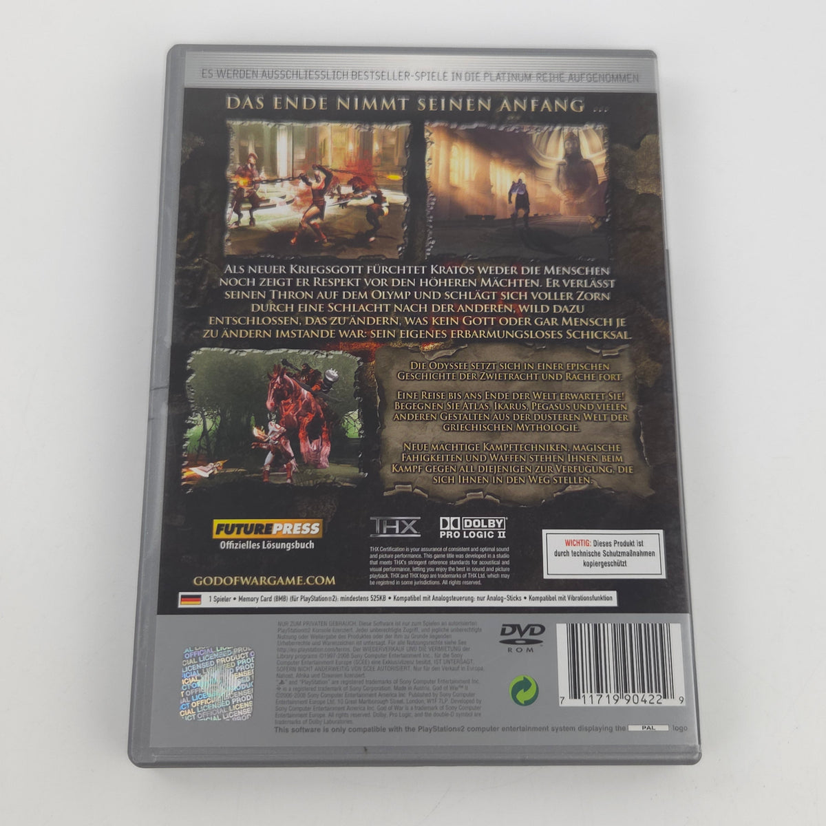 Playstation 2 Spiel God of War II Platinum OVP PAL USK18