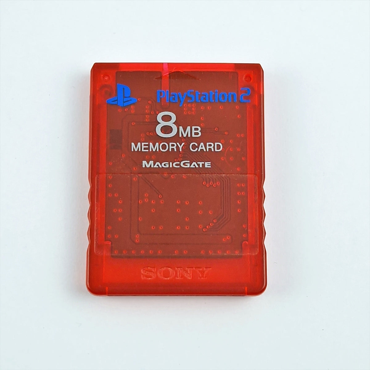 Sony Playstation 2 Memory Card: Original Speicherkarte Transparent Rot 8mb