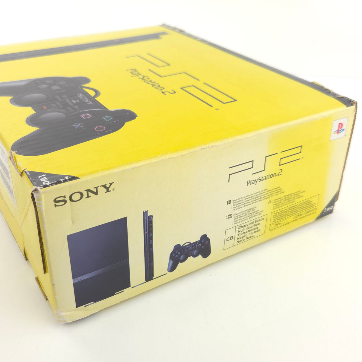 Sony Playstation 2 Slim Konsole Charcoal Black PS2 OVP PAL