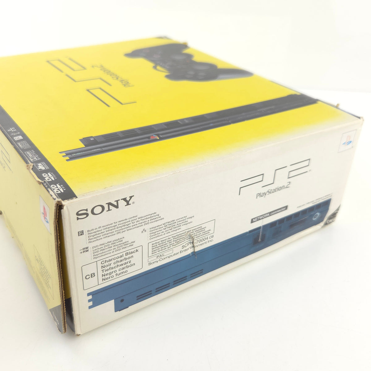 Sony Playstation 2 Slim Konsole Charcoal Black PS2 OVP PAL