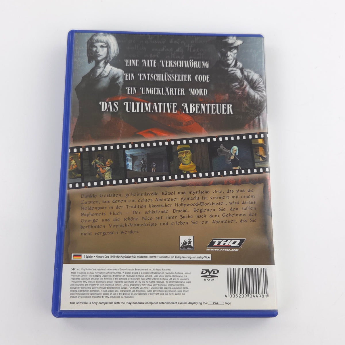 Playstation 2 Spiel – Baphomets Fluch Der Schlafende Drache