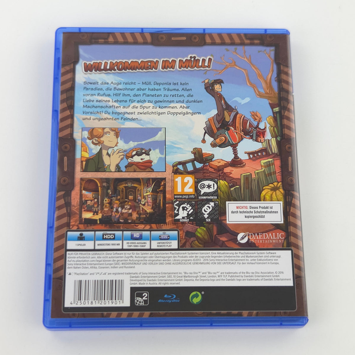 Sony Playstation 4 Spiel: Deponia - PS4 OVP Bluray (PAL DE)