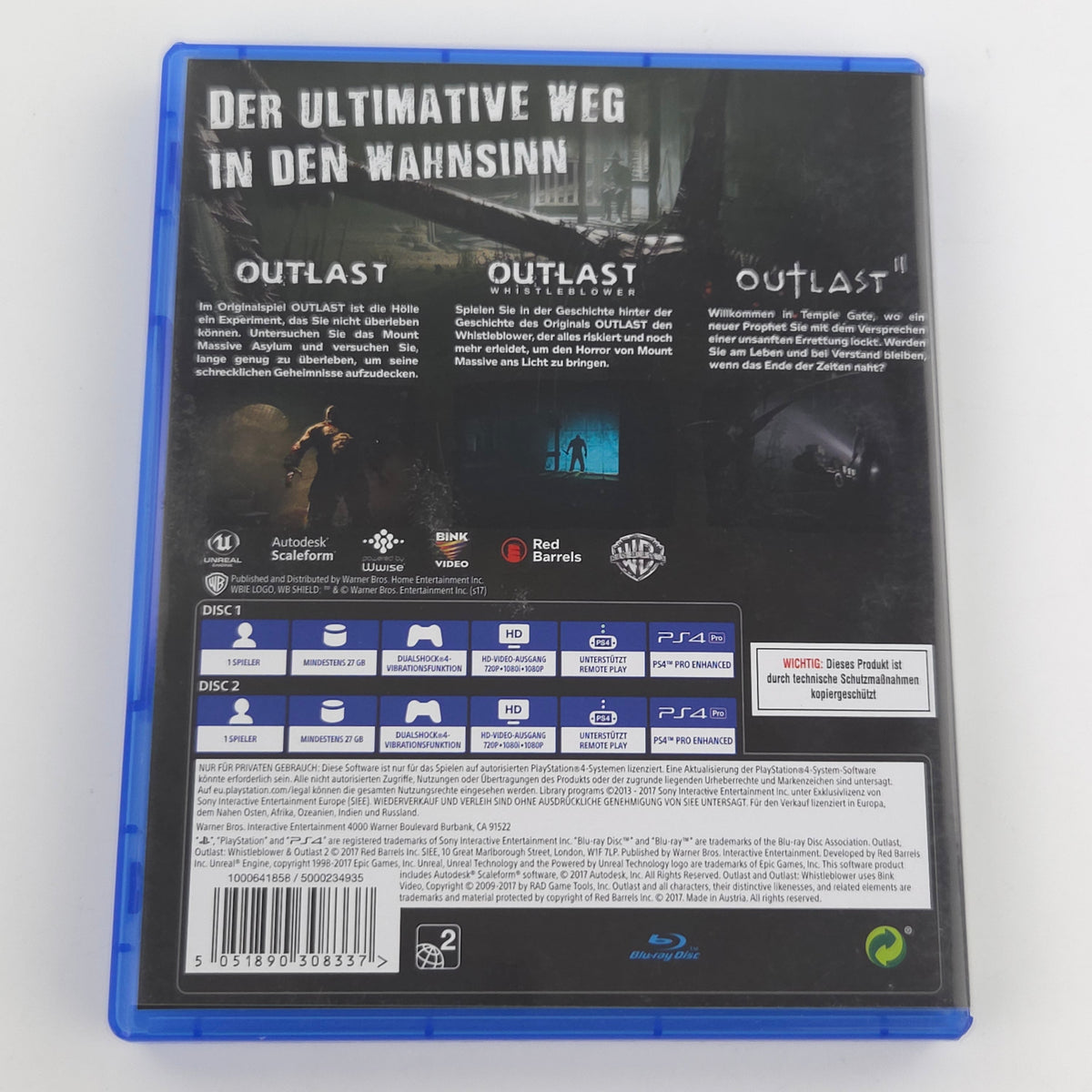 Sony Playstation 4 Spiel: Outlast Trinity - PS4 OVP (PAL DE USK18)