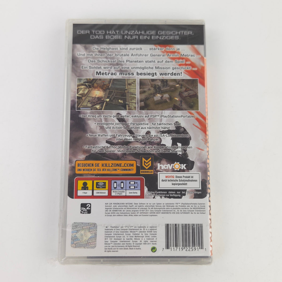 Sony PSP Spiel: Killzone Liberation - Playstation Portable SEALED NEU (PAL DE)