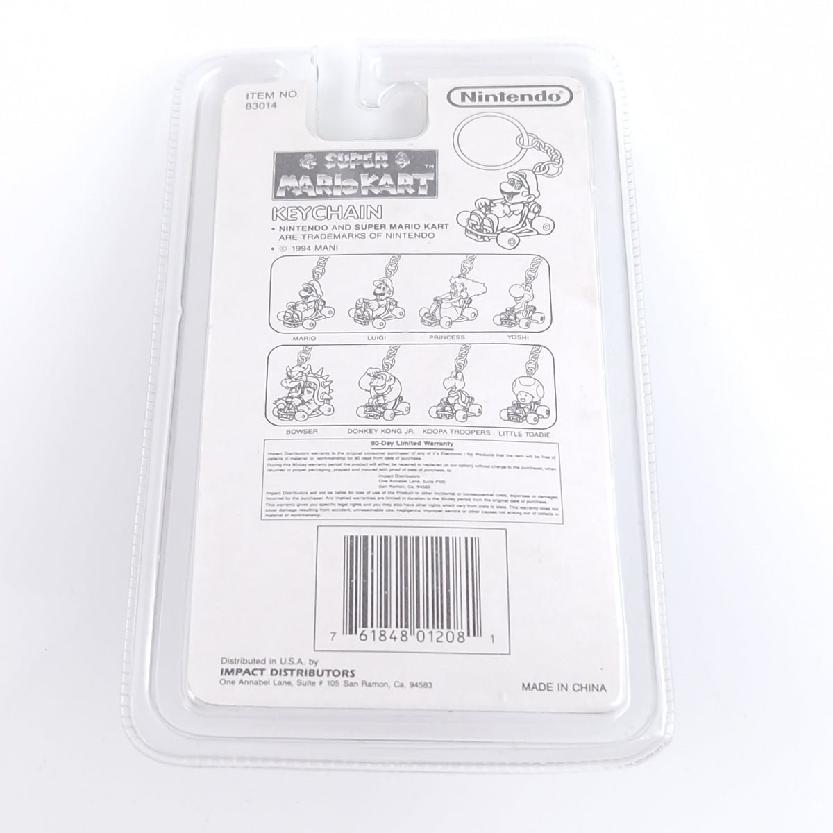 Super Mario Kart Keychain Donkey Kong Jr. Neu 1994