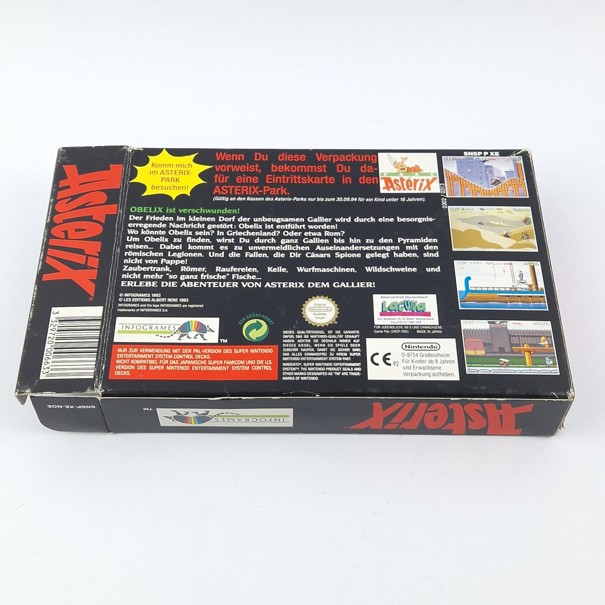 Super Nintendo Spiel: Asterix mit Poster - OVP Anleitung Modul Snes Pal Game