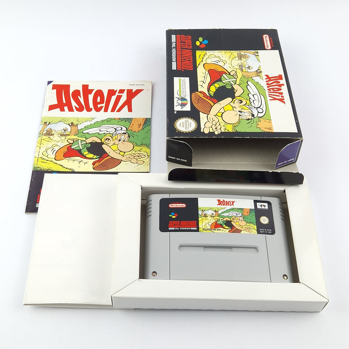 Super Nintendo Spiel: Asterix mit Poster - OVP Anleitung Modul Snes Pal Game