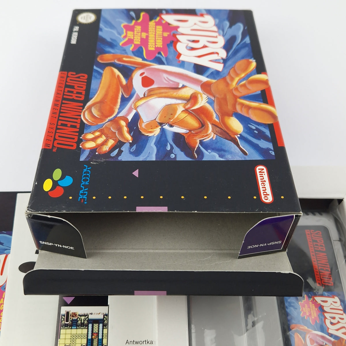 Super Nintendo Spiel – Bubsy OVP CIB PAL NOE SNES
