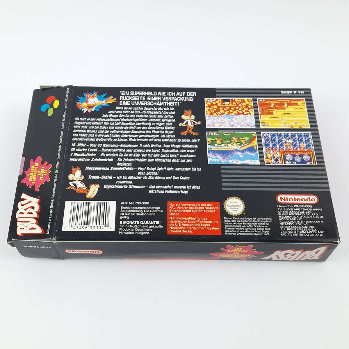 Super Nintendo Spiel – Bubsy OVP CIB PAL NOE SNES