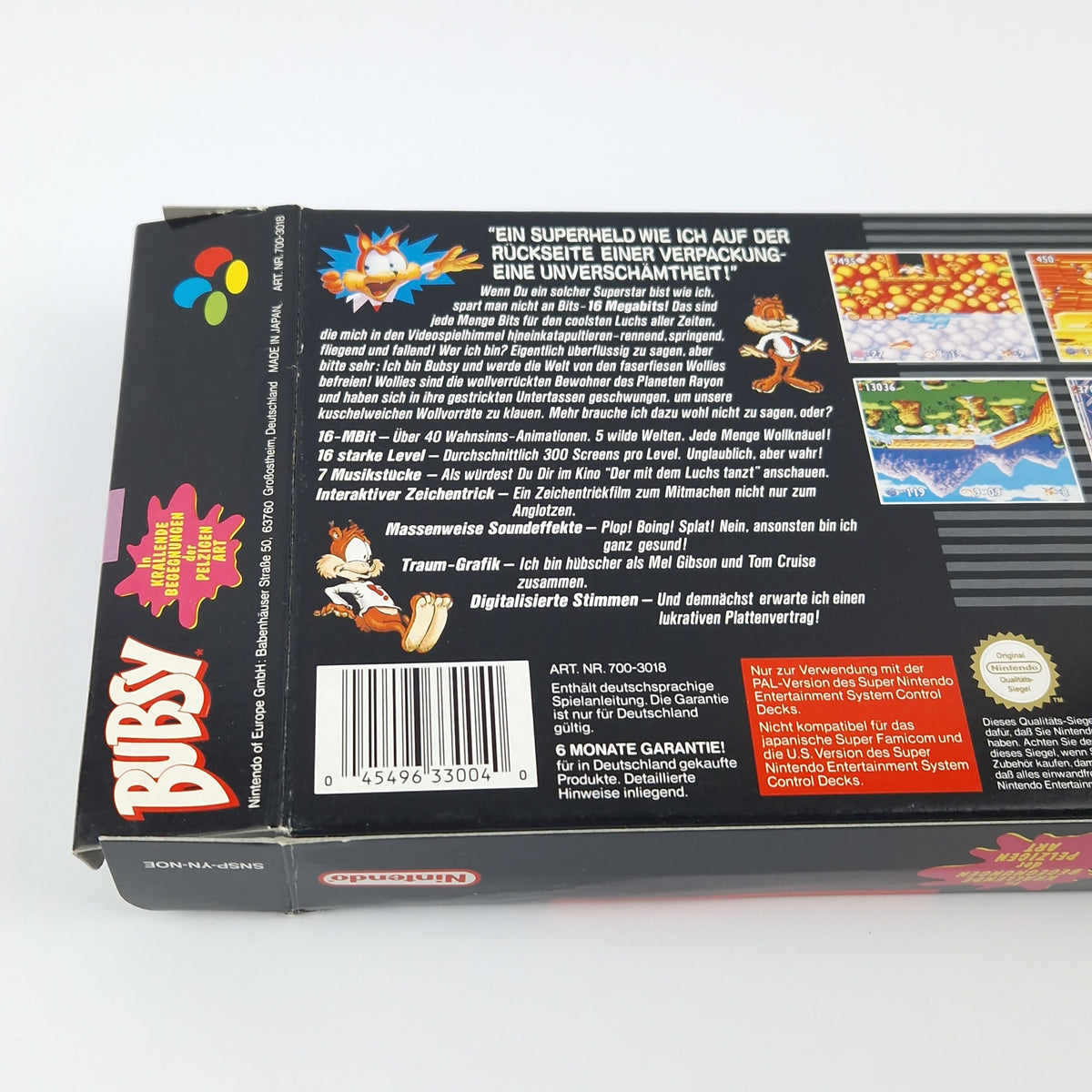 Super Nintendo Spiel – Bubsy OVP CIB PAL NOE SNES